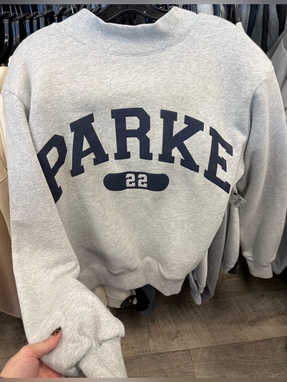PARKE Gray Graphic Crewneck Sweater